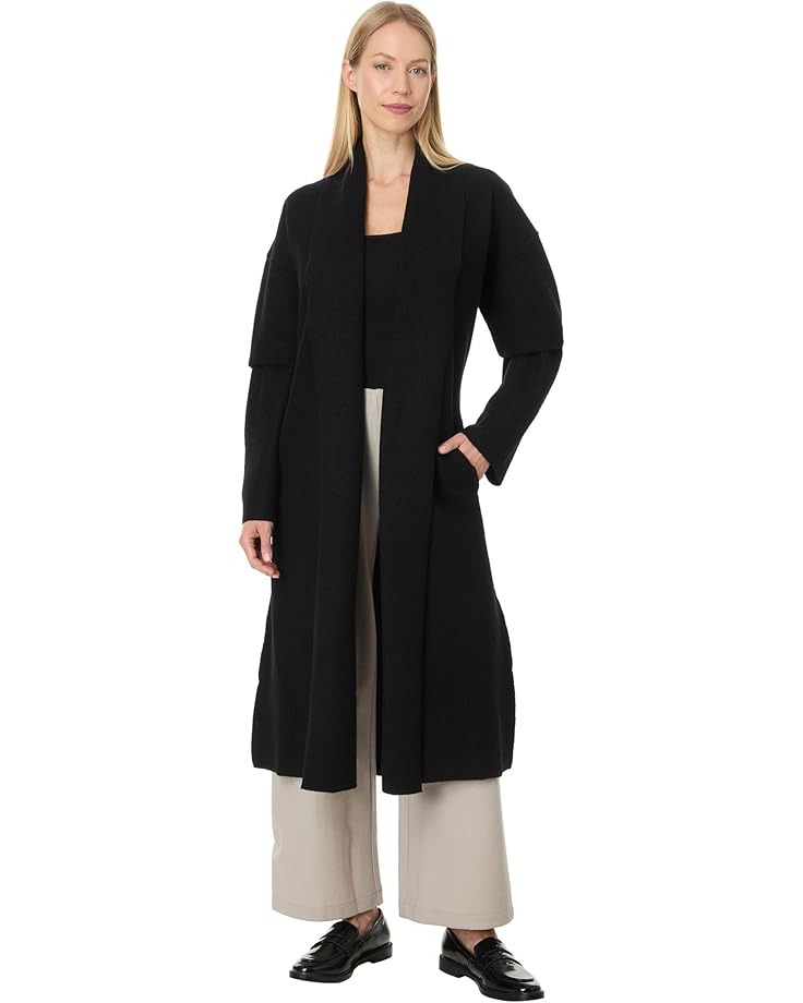 

Пальто Eileen Fisher High Collar Coat, черный