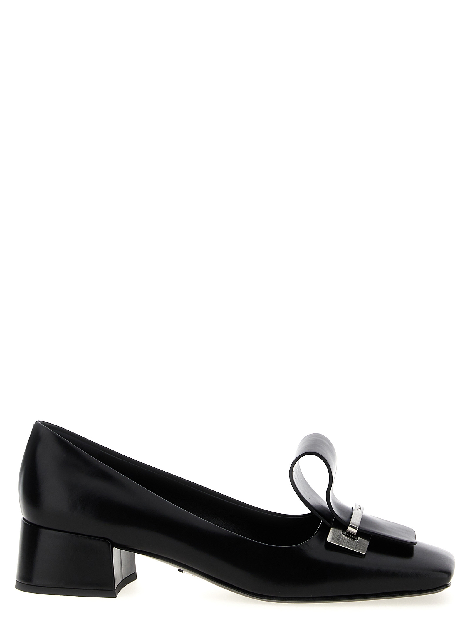 Кожаные туфли-лодочки Prada, черный