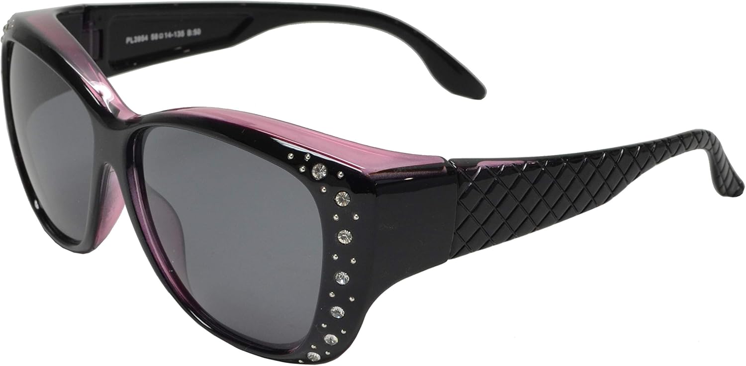 

PZ - Поляризованные женские солнцезащитные очки, которые можно носить поверх очков с диоптриями для защиты от ультрафиолета, S1 Black Purple + Polarized Gradient Smoke