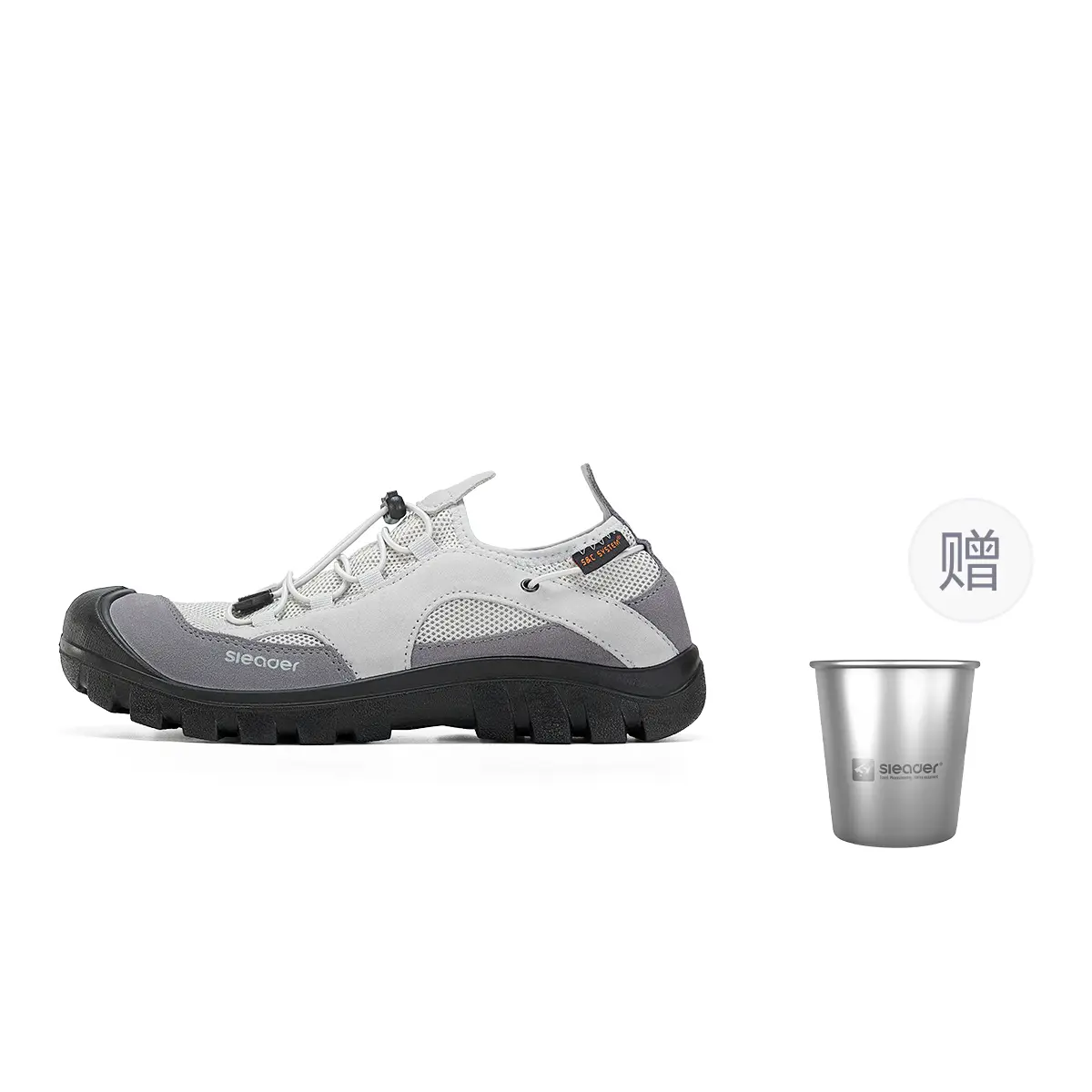 

Мужские кроссовки для походов SLEADER Deep Water Cool Series с легкой амортизацией Rebound Low Top, серые, с перьями Slider, Feather Gray