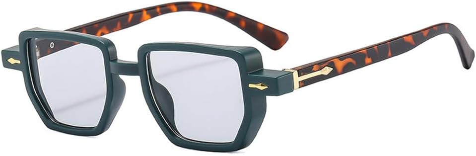 

Ретро-солнцезащитные очки Polygon для женщин с градиентным переходом цвета и защитой от УФ-излучения UV400, модные очки с заклепками в стиле панк для мужчин HVTVTLA, Green Light Grey