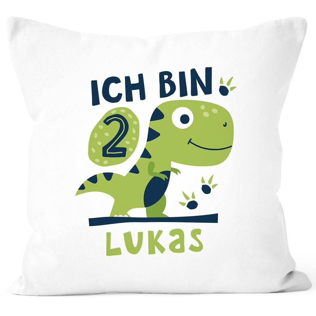 

Наволочка с изображением динозавра T-Rex, персонализированные подарки на день рождения для ребенка, наволочка с именем, хлопок SpecialMe 2, белый, унисейз