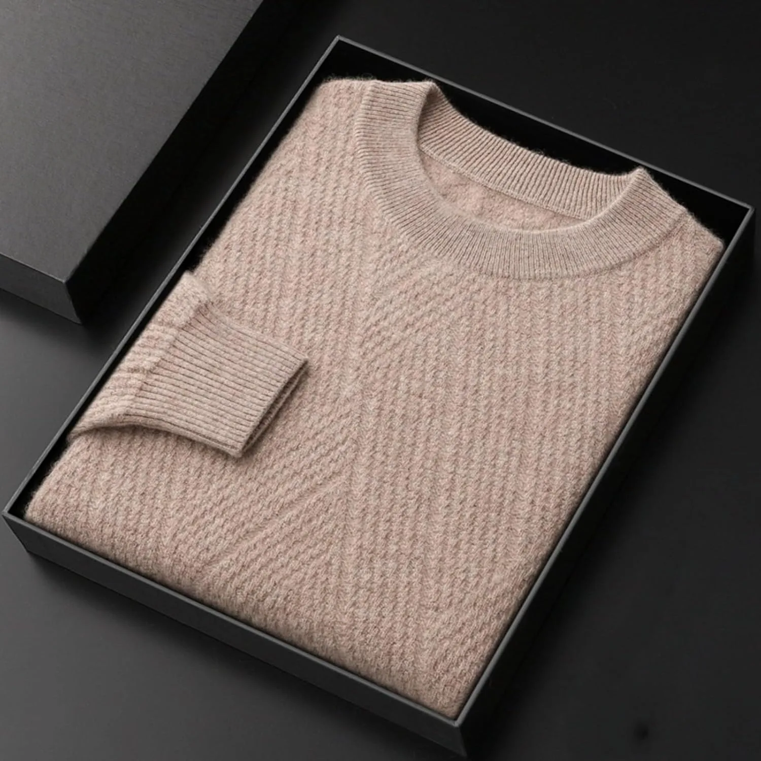 

Мужской свитер с круглым вырезом, утепленный, свободного кроя CXLCZNKG