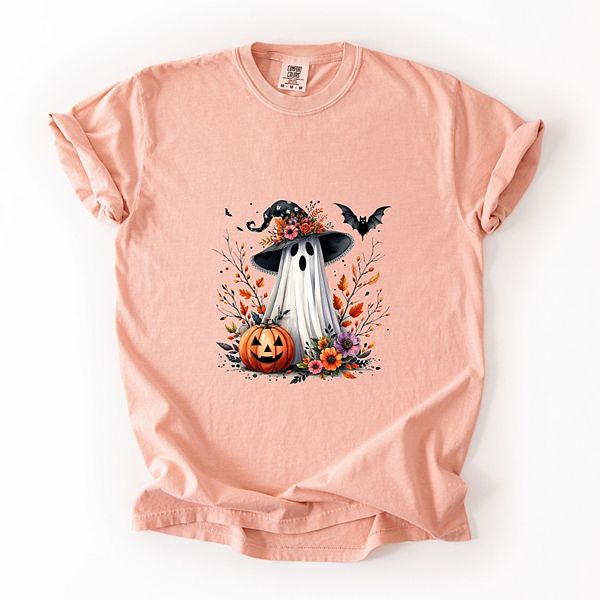 

Футболка с принтом Spooky ghost black hat Simply Sage Market, Peachy