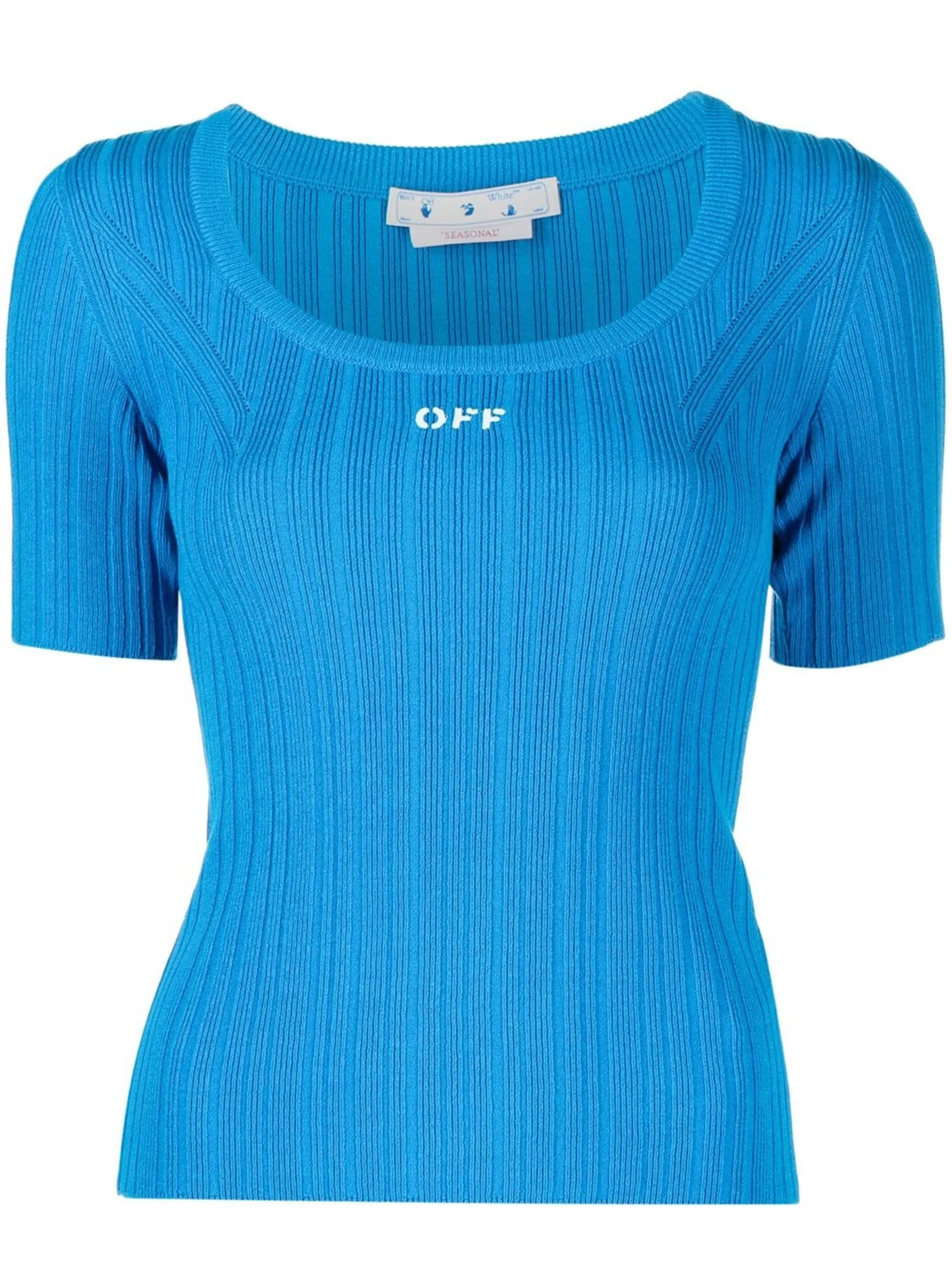 

Трикотажный топ с логотипом Off-White, синий