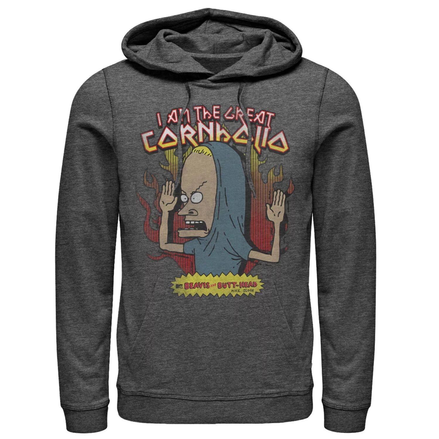

Мужская толстовка с капюшоном Beavis & Butthead Cornholio Fire Portrait Licensed Character