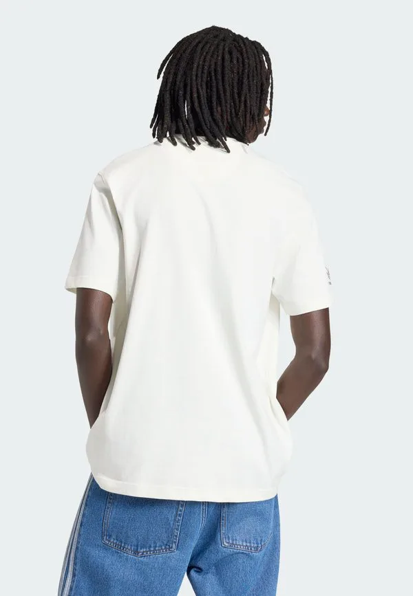 Футболка с графическим принтом хоккейного медведя Adidas Originals, Off White — фото 2