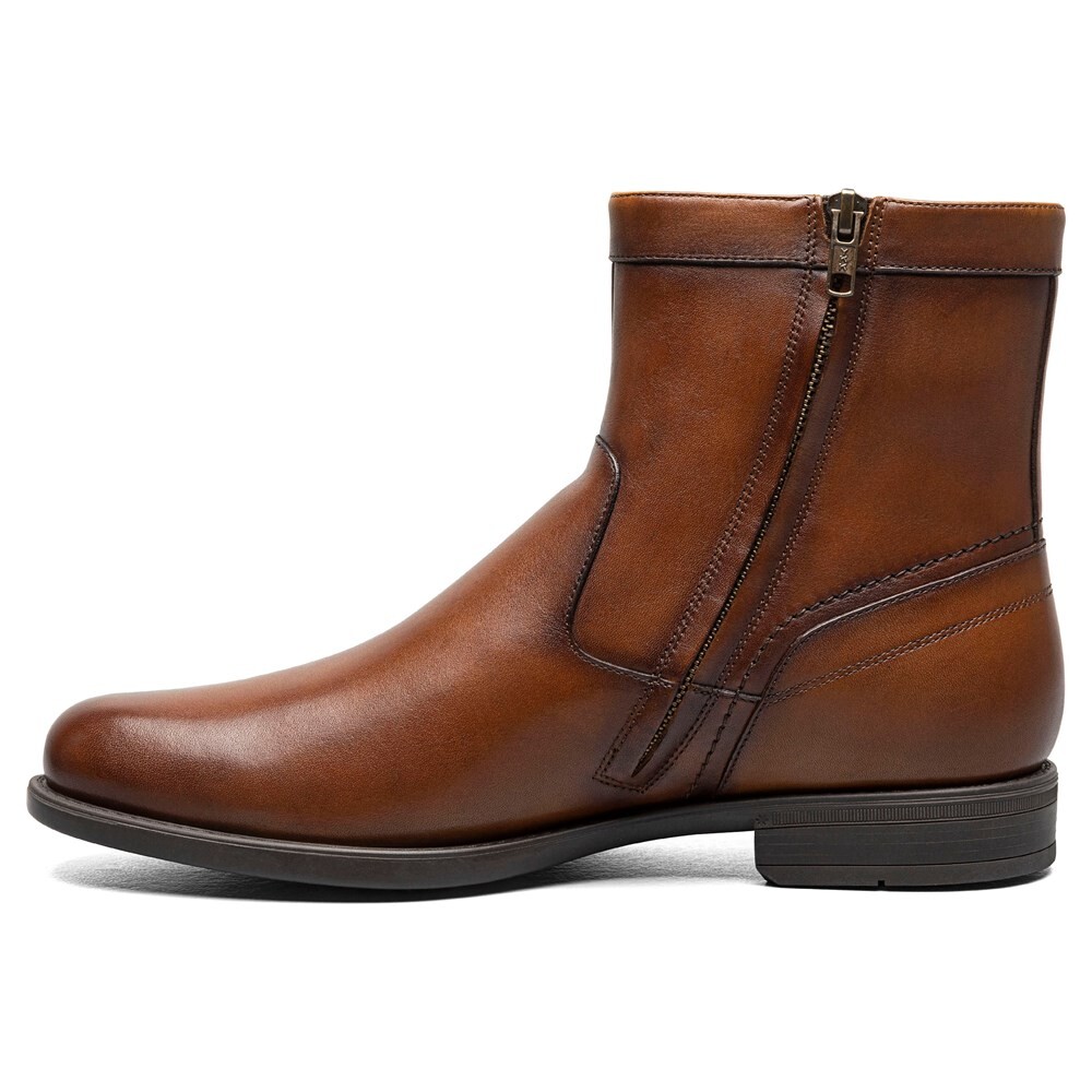 Мужские ботинки Midtown среднего размера/ширины с простым носком и молнией Florsheim, цвет cognac leather — фото 4