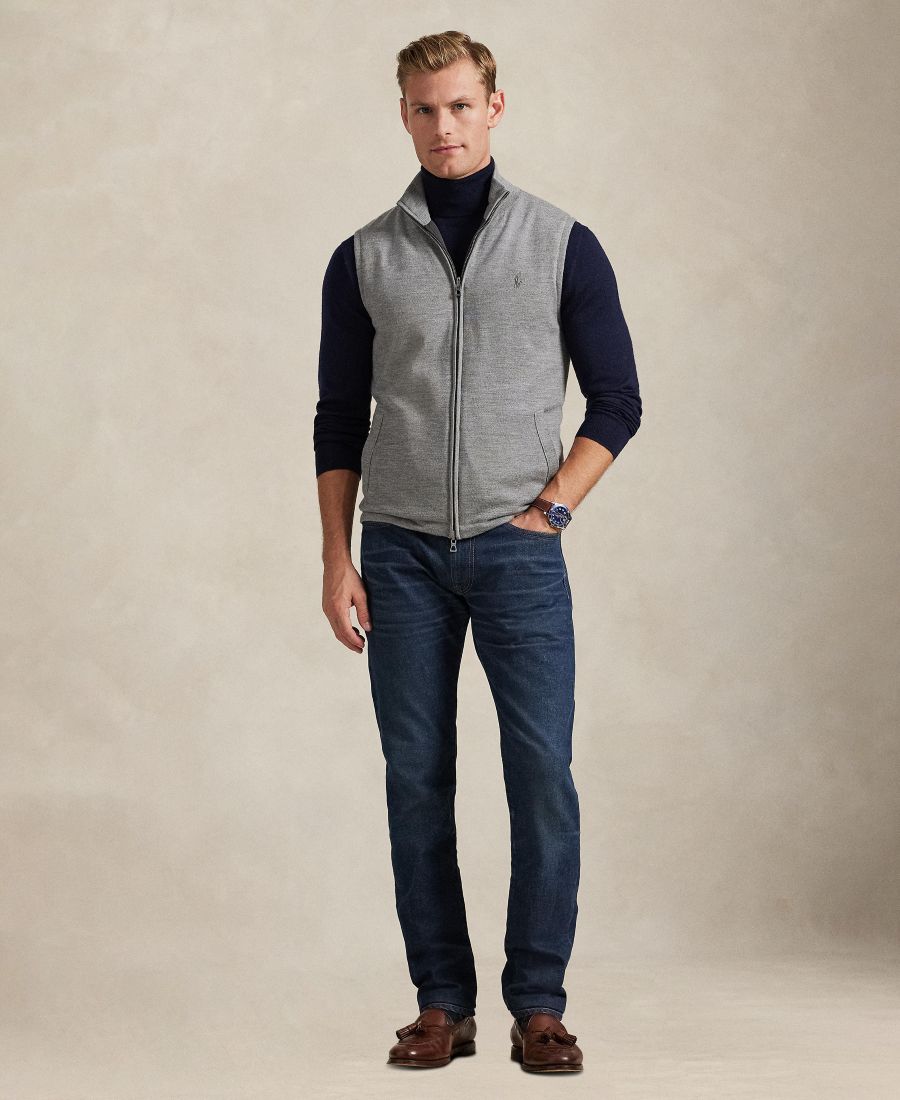 Мужской двусторонний жилет-свитер Polo Ralph Lauren, Grey Combo — фото 2