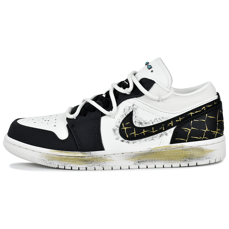 

Jordan Баскетбольные кроссовки Air 1 Lightweight Low Top Vintage, мужские, черные, белые, золотые