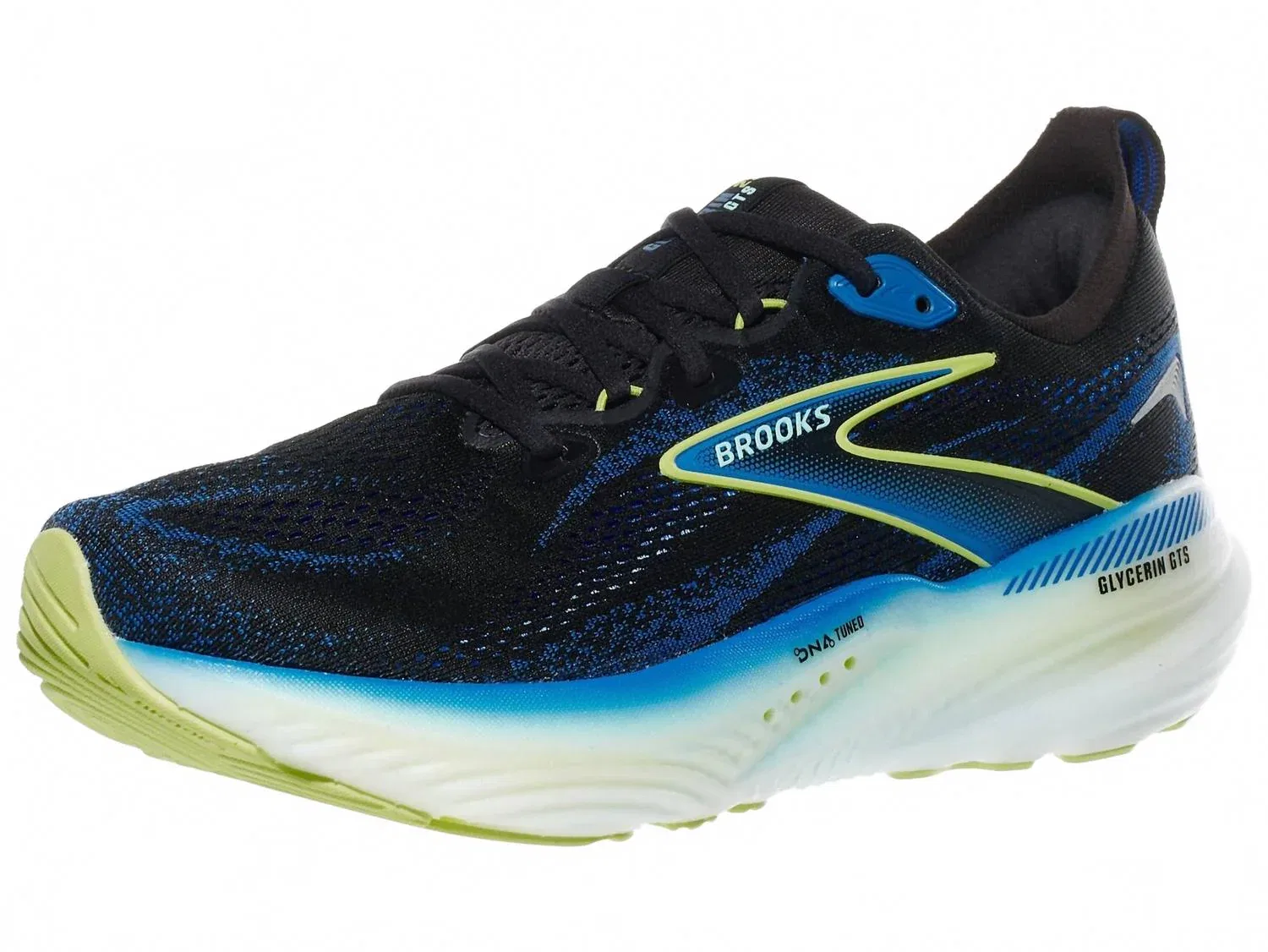 BROOKS Мужские беговые кроссовки Glycerin GTS 22 в черно-кобальтово-неожелтом цвете