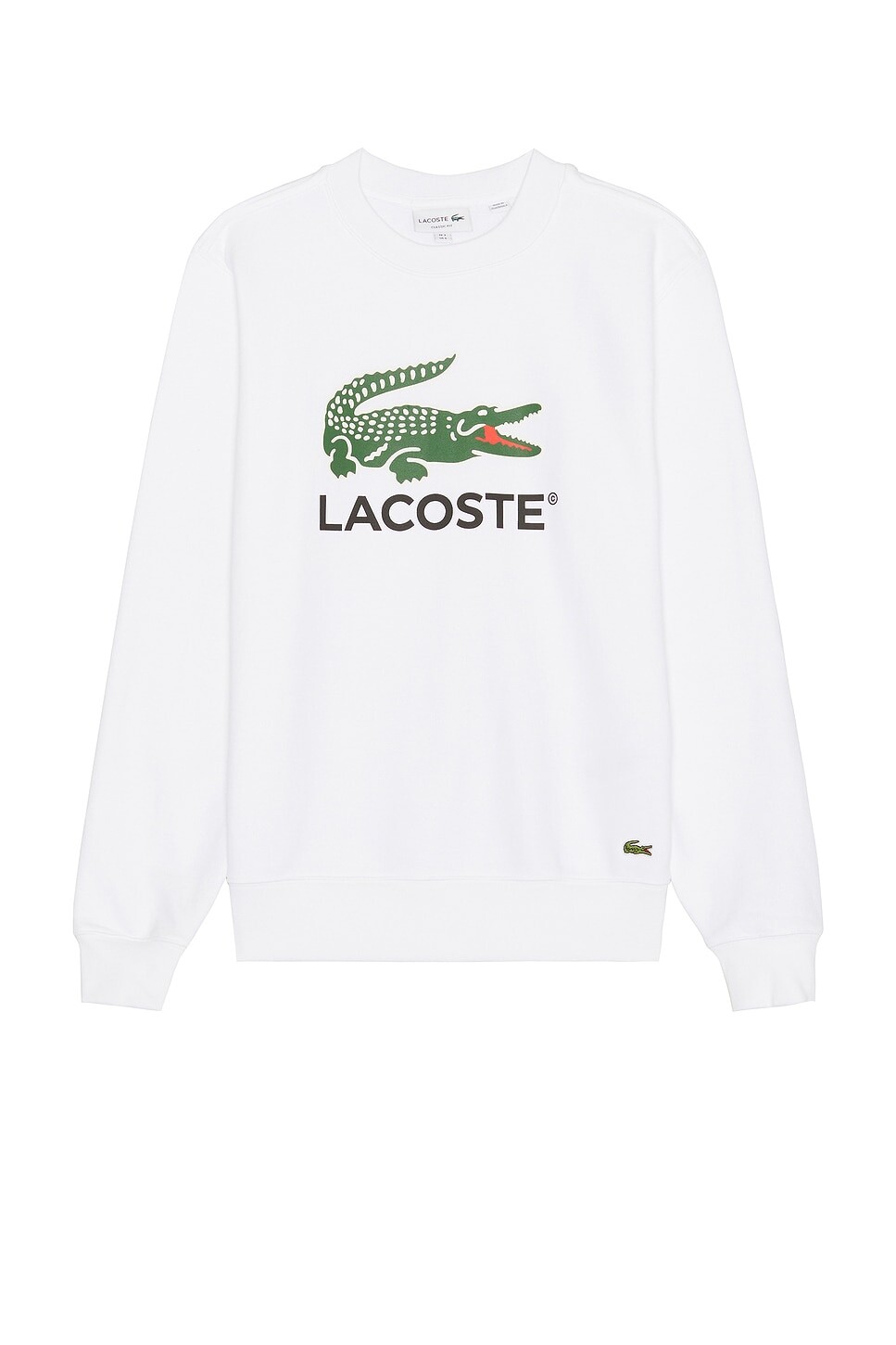 

Классический крой толстовки с круглым вырезом Lacoste, белый