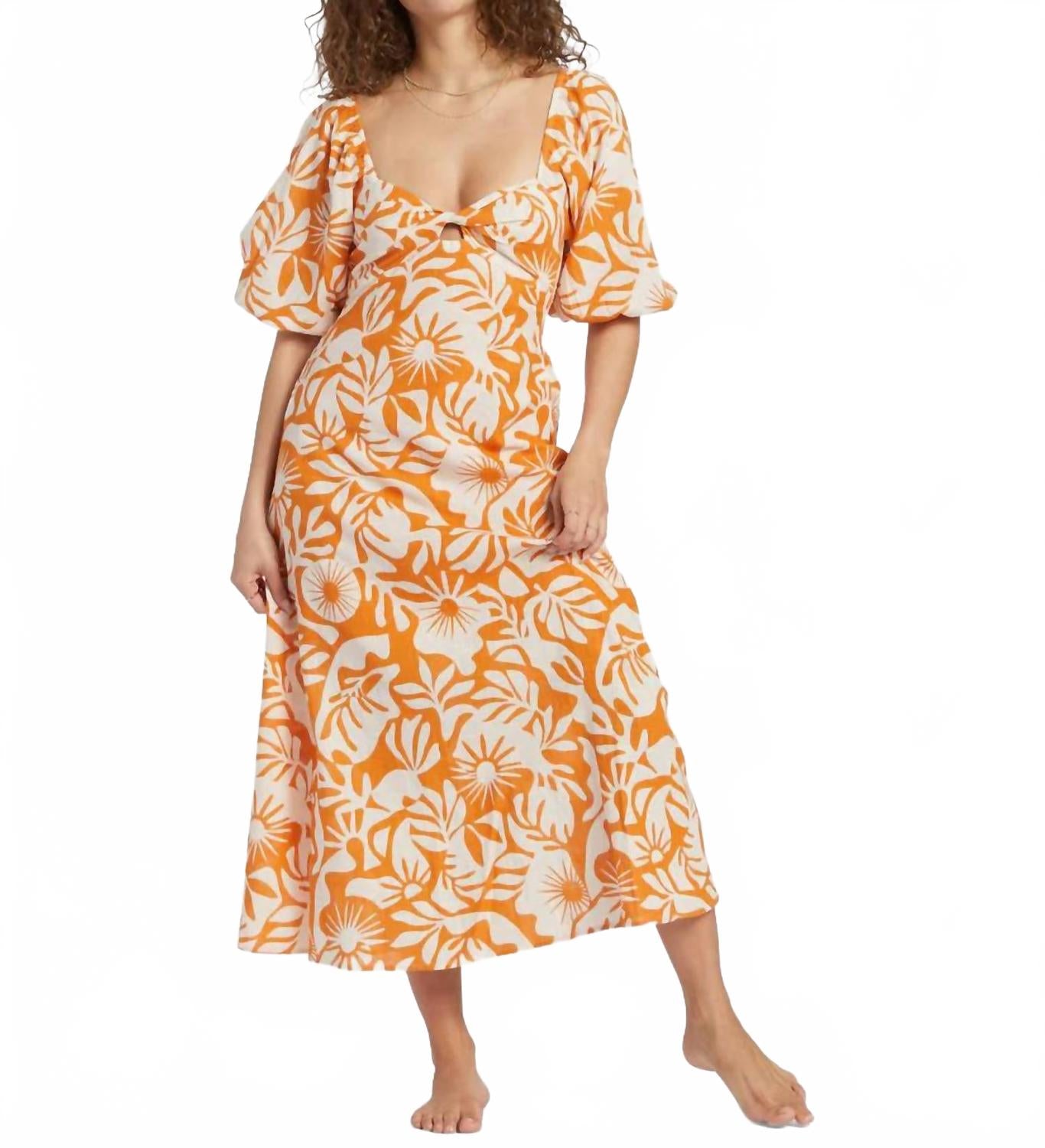 

Платье миди Paradise Cove в цвете сушеного манго Billabong, Dried Mango