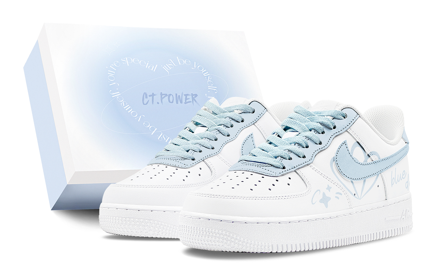 

Nike Кроссовки Air Force 1 Air Force 1 с низким верхом, устойчивые к истиранию, мужские, белые, синие