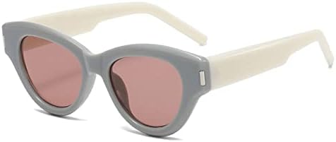 

Популярные модные солнцезащитные очки «кошачий глаз» 2026 года для женщин, ретро-очки в стиле «желейный чай», солнцезащитные очки UV400 для мужчин с заклепками MTZJH, Grey Beige Red