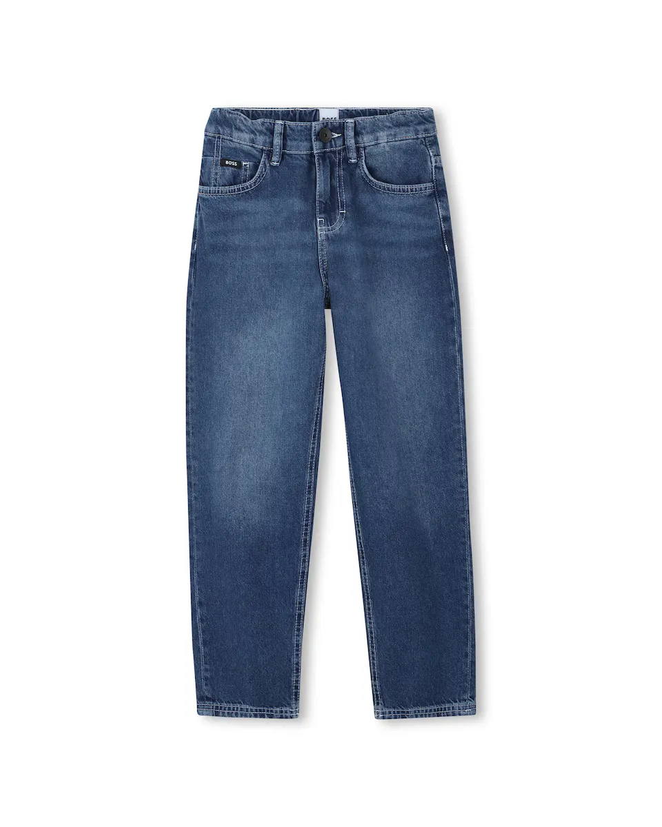 

Джинсы для мальчиков из хлопка с пятью карманами BOSS Kidswear, синий