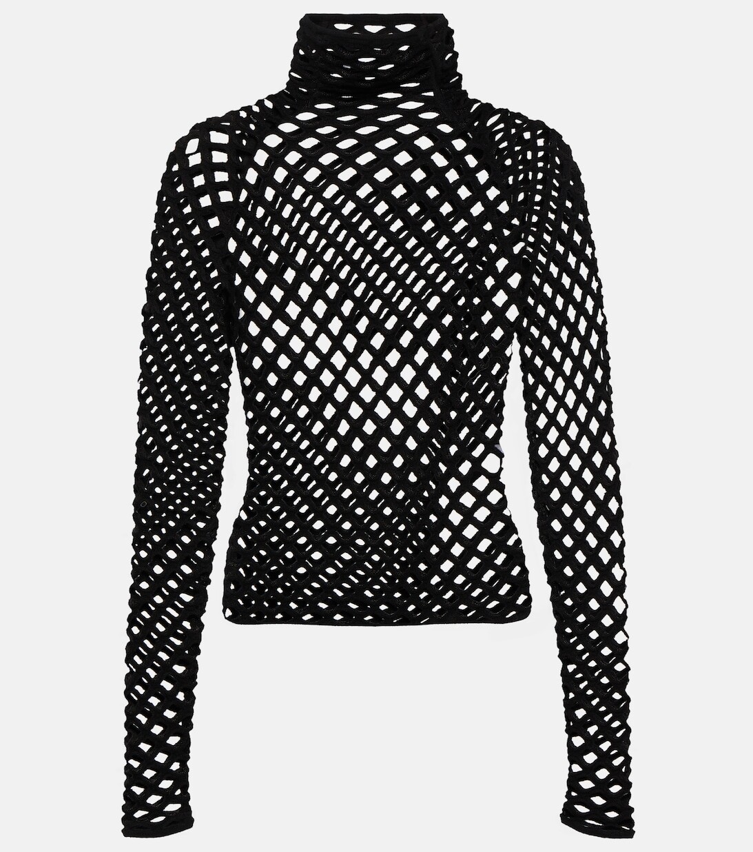 

Вязаный топ с высоким воротником ALAÏA, черный
