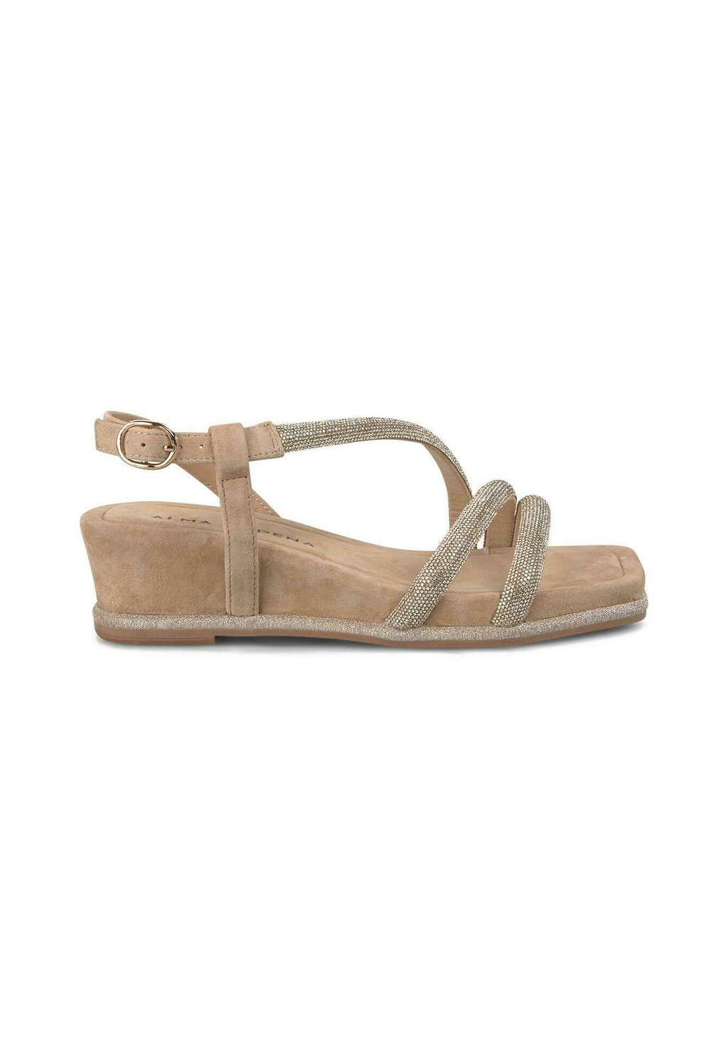 Босоножки на танкетке CON PUNTERA CUADRADA Y CIERRE CON HEBILLA - Platform sandals Alma en Pena, светло-коричневый — фото 2