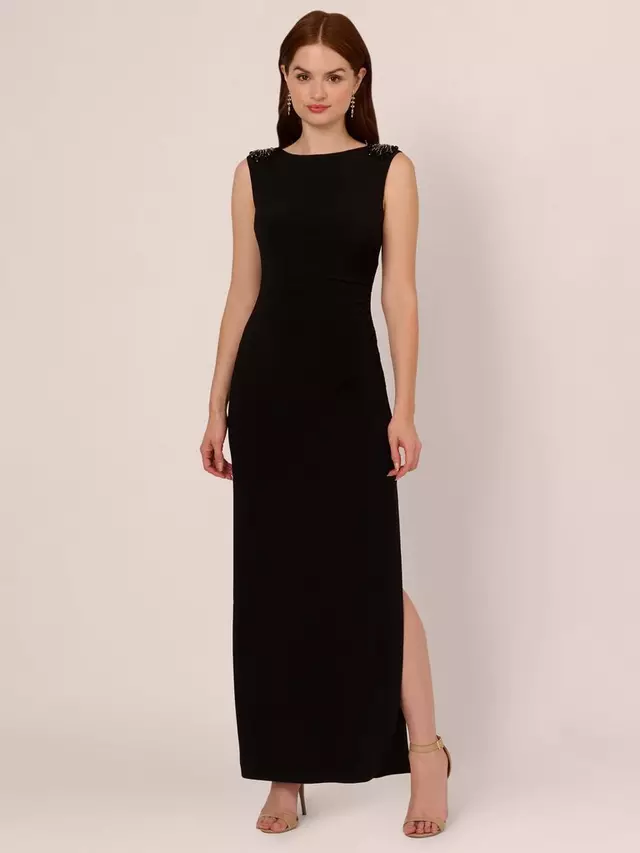 

Платье Adrianna Papell Papell Studio Beaded Shoulder, черный