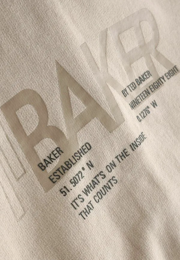 Толстовка свободного кроя на молнии с графическим принтом Baker By Ted Baker, Stone — фото 4