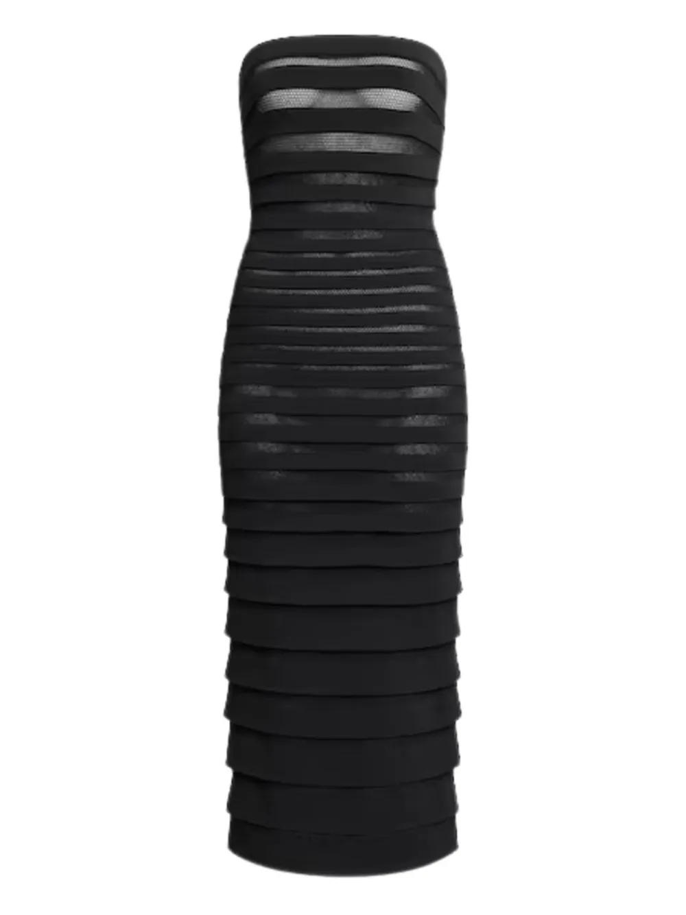 

Фактурное платье миди без бретелей Alaia, черный