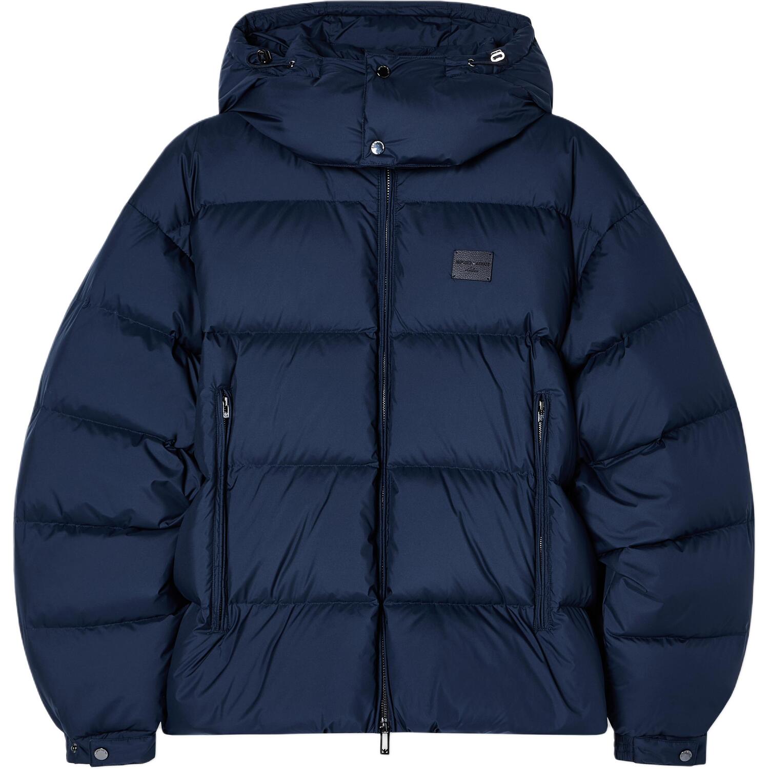 

EMPORIO ARMANI Водоотталкивающая стёганая куртка с капюшоном из рипстоп нейлона на пуховом утеплителе, Marine Blue