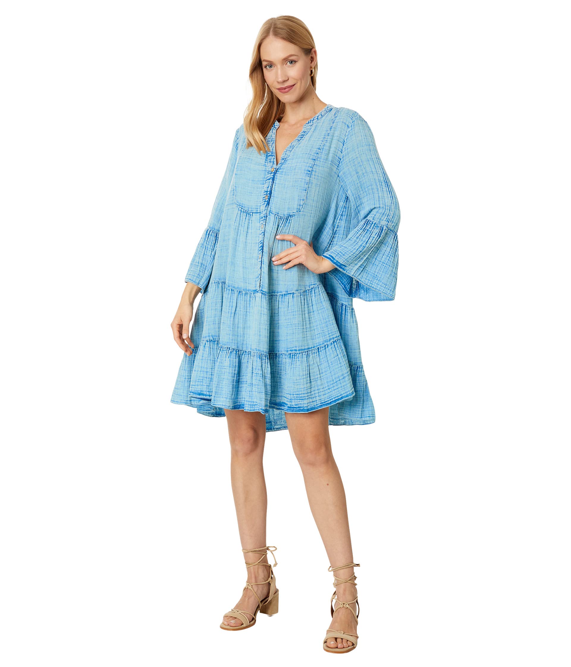 

Платье Faherty Dream Cotton Gauze Kasey Dress, цвет Light Indigo Wash 2