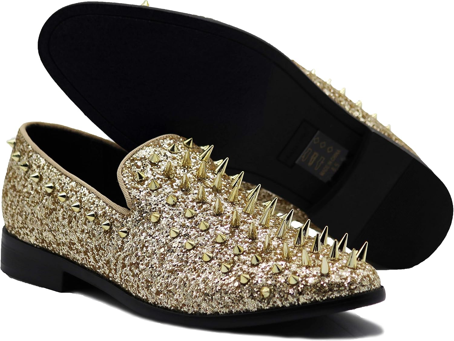 

Мужские винтажные лоферы SPK16 с шипами, слипоны, модная обувь, классические вечерние туфли-токседо Enzo Romeo, золотой