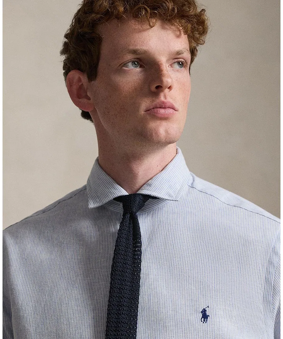 Мужская рубашка в полоску классического кроя Polo Ralph Lauren, Cabana Blue White — фото 4