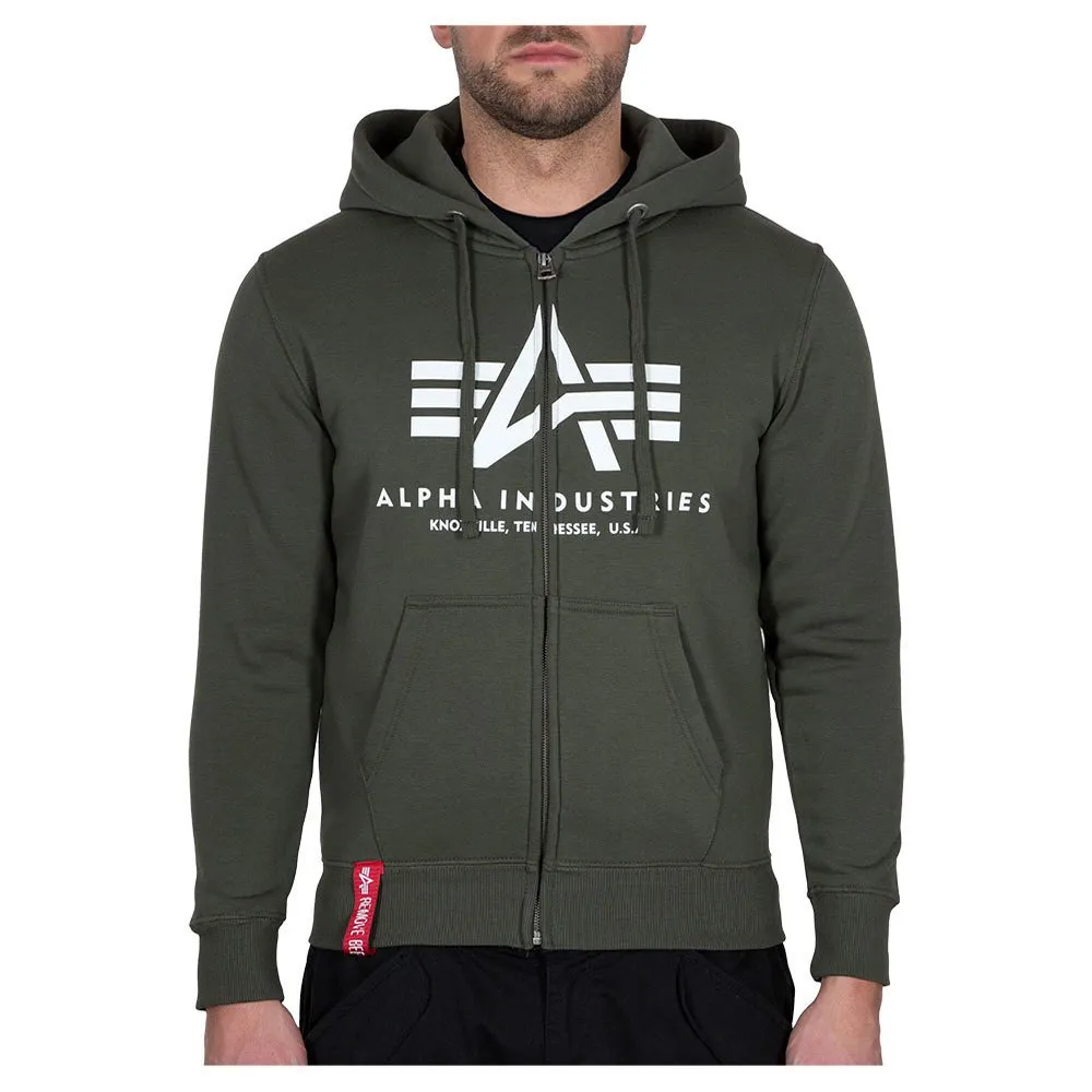 

Толстовка Alpha Industries Basic full zip, зеленый