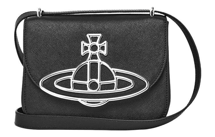 

Сумка через плечо Vivienne Westwood из телячьей кожи черная