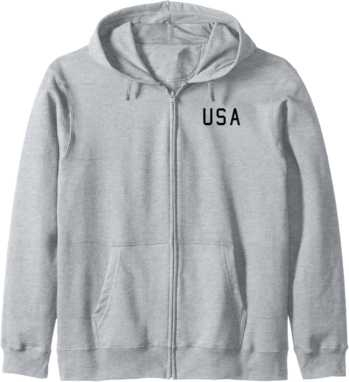 

Модная толстовка на молнии с карманом и логотипом США Trendy Apparel, серый
