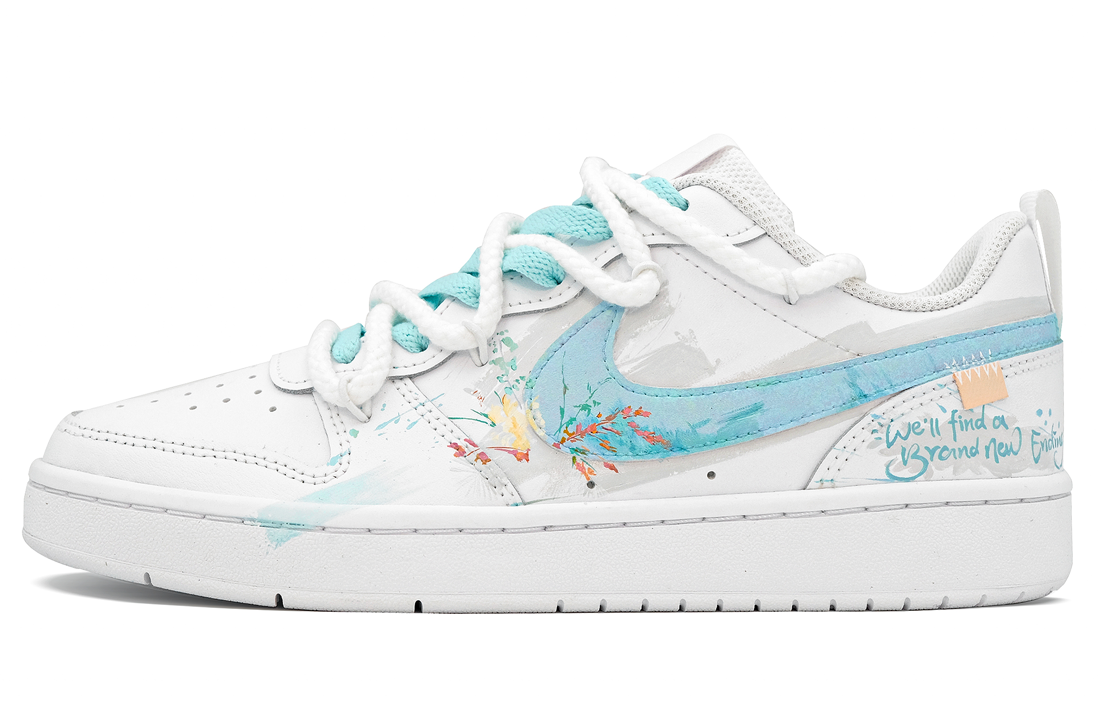 

Низкие детские кроссовки для скейтбординга Court Borough для подростков Nike, Cyan