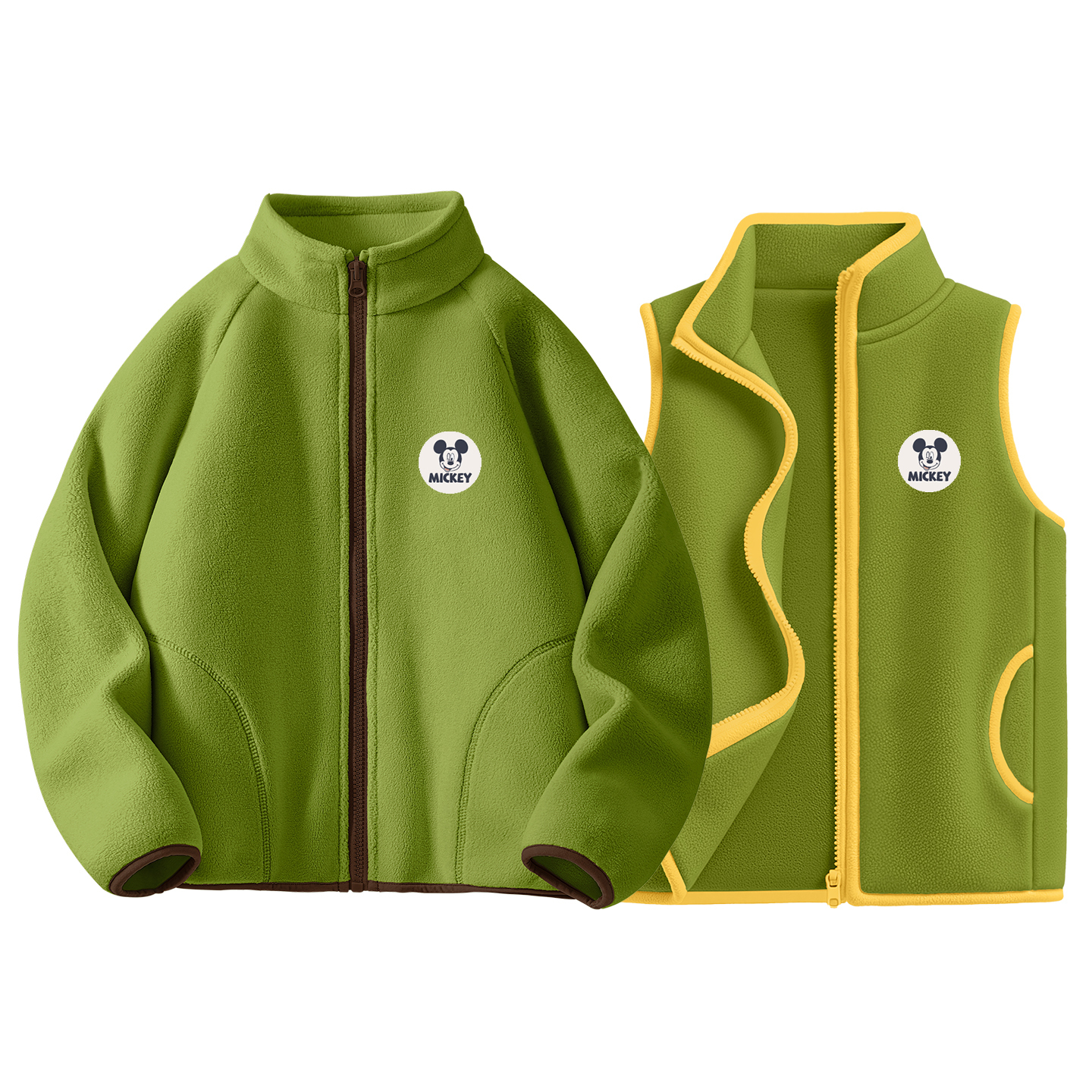Детская повседневная спортивная одежда Disney, [Thickened Thermal]Dichi Round Hook-and-Loop K зеленый/Dichi Round Hook-and-Loop K  желтый — фото 3