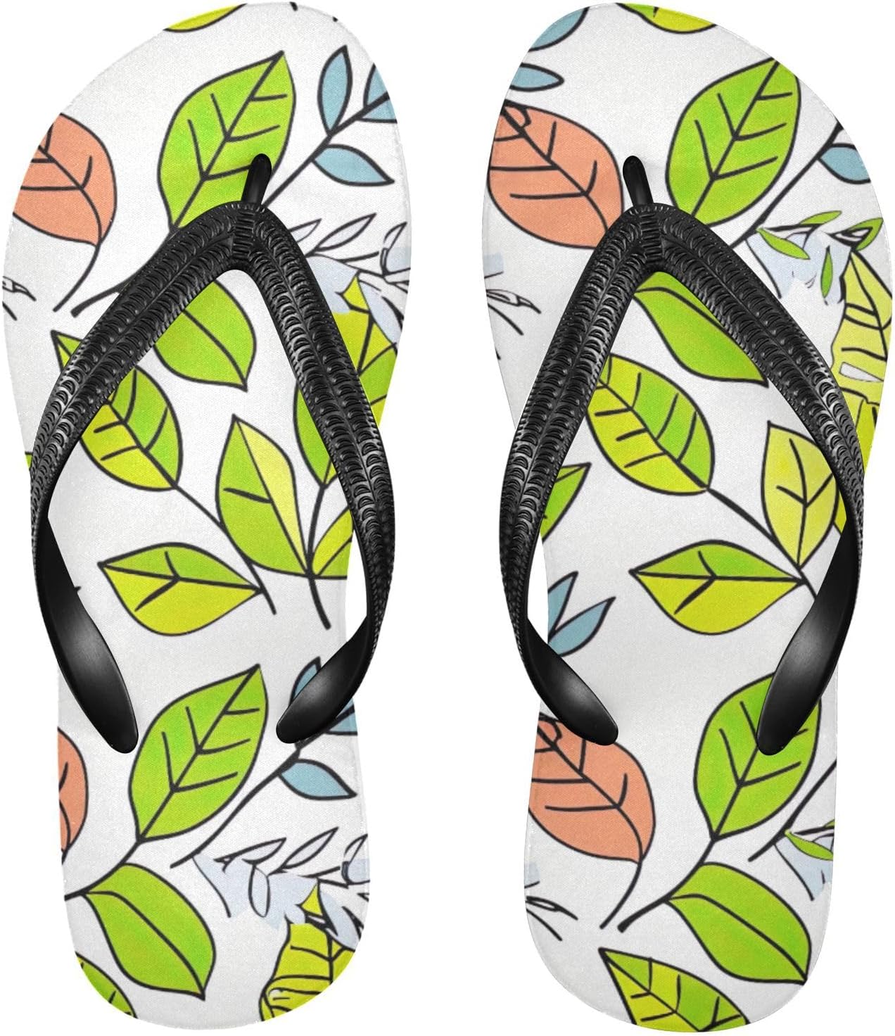 

Женские и мужские пляжные сандалии-шлепанцы Tropical Palm Flip Flop для лета, для душа Kfbe, Leaves