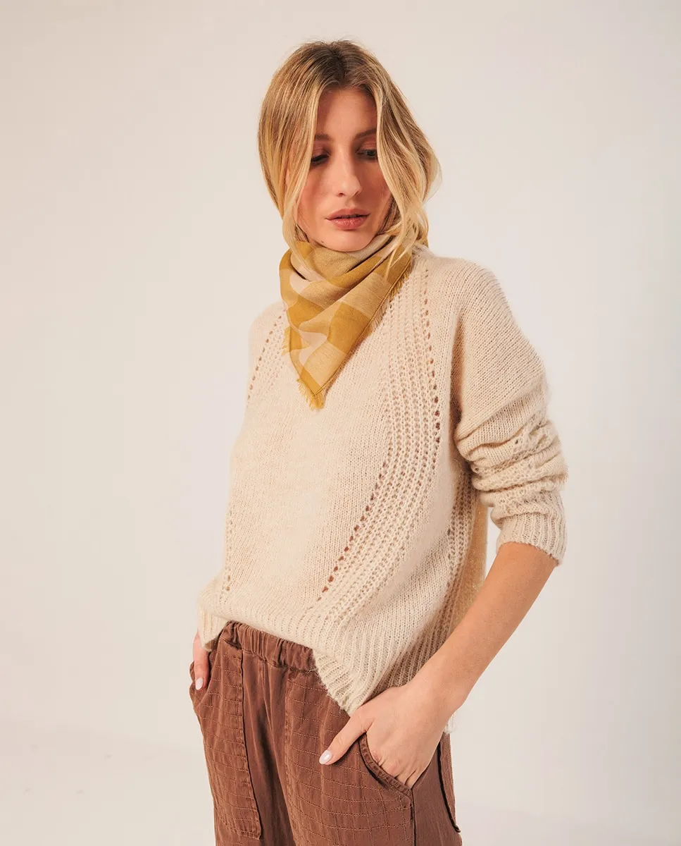 

Женский джемпер с длинным рукавом и круглым вырезом Indi & Cold, светло-бежевый