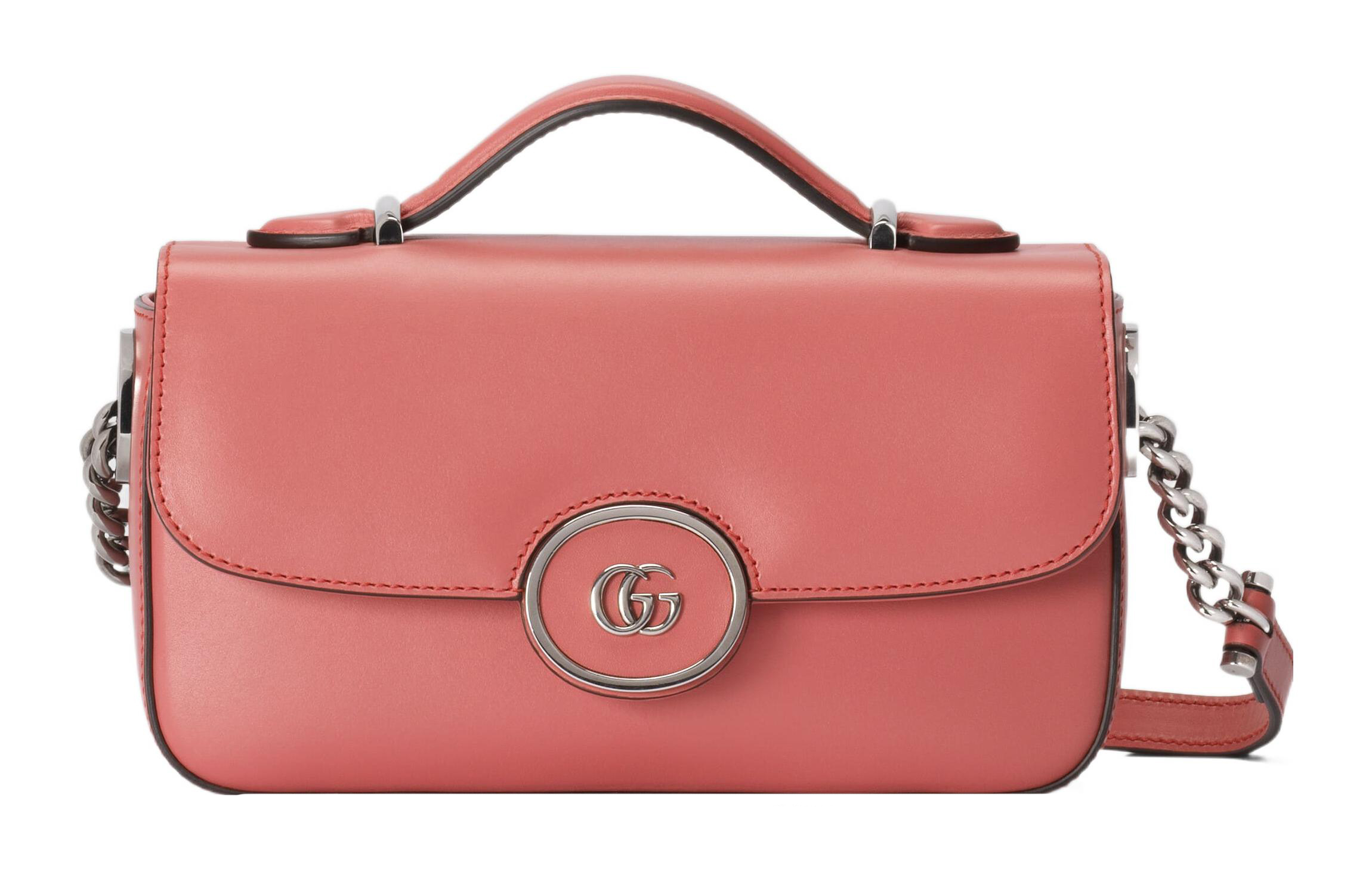 

GUCCI Женская кожаная сумка через плечо, мини, розового цвета