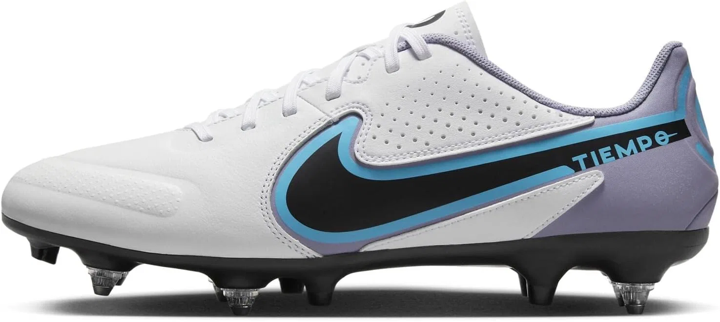 Кроссовки Nike Unisex Tiempo Legend 9 Academy Sg-pro AC, White, Black, Balt Blue, Pink Explosion