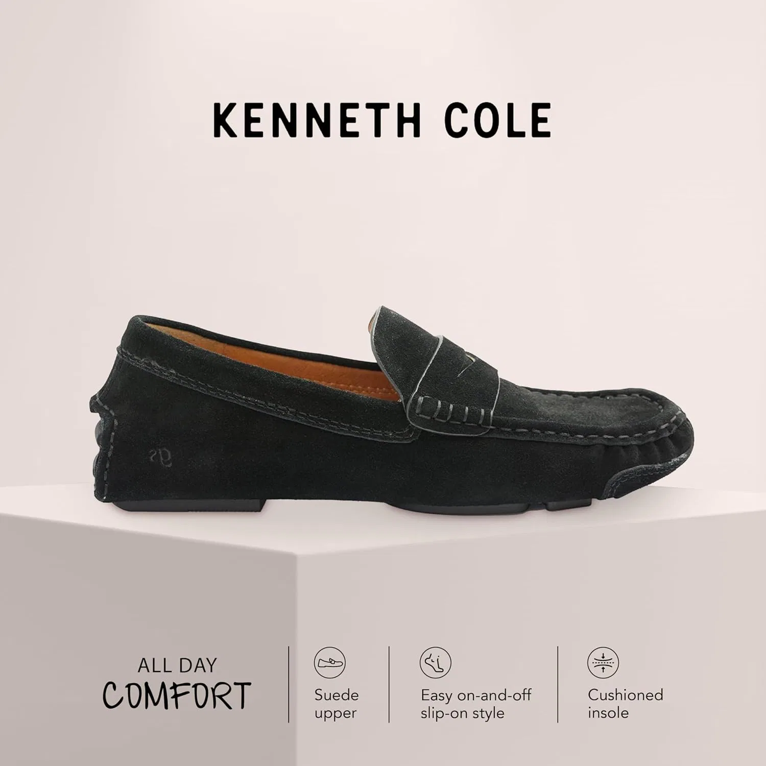 Туфли Gentle Souls by Kenneth Cole Herren Mateo Driver PennySlipper, Black — фото 2