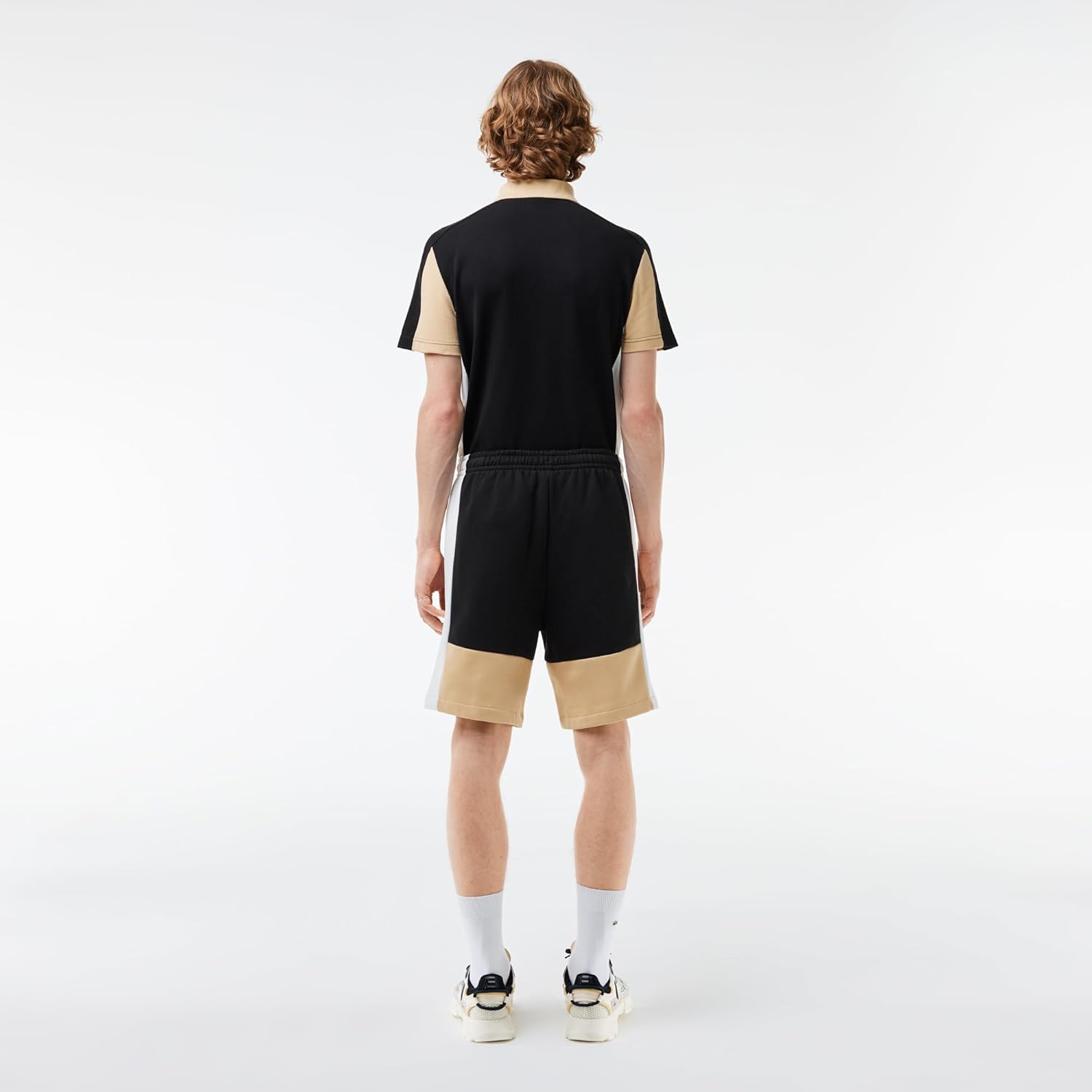 Шорты Lacoste, мужские, regular fit, с регулируемой талией, black/flour/croissant — фото 3