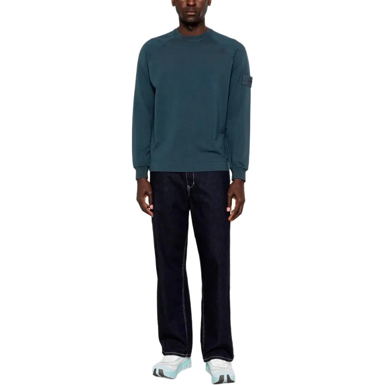Свитшот с круглым вырезом patch STONE ISLAND, Slate Blue — фото 3