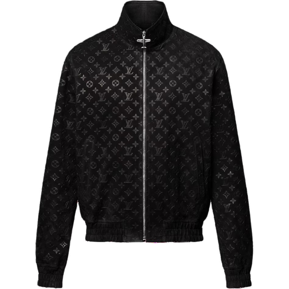 

LOUIS VUITTON Вышитая монограммами замшевая куртка для спортивного костюма, Black