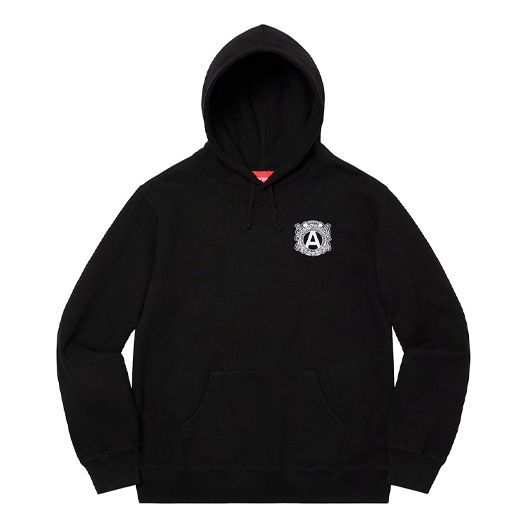 

Толстовка anti hooded sweatshirt 'black white' Supreme, черный