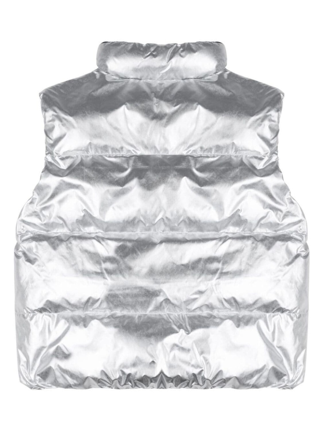 

Moschino Kids жилет с логотипом, серебряный