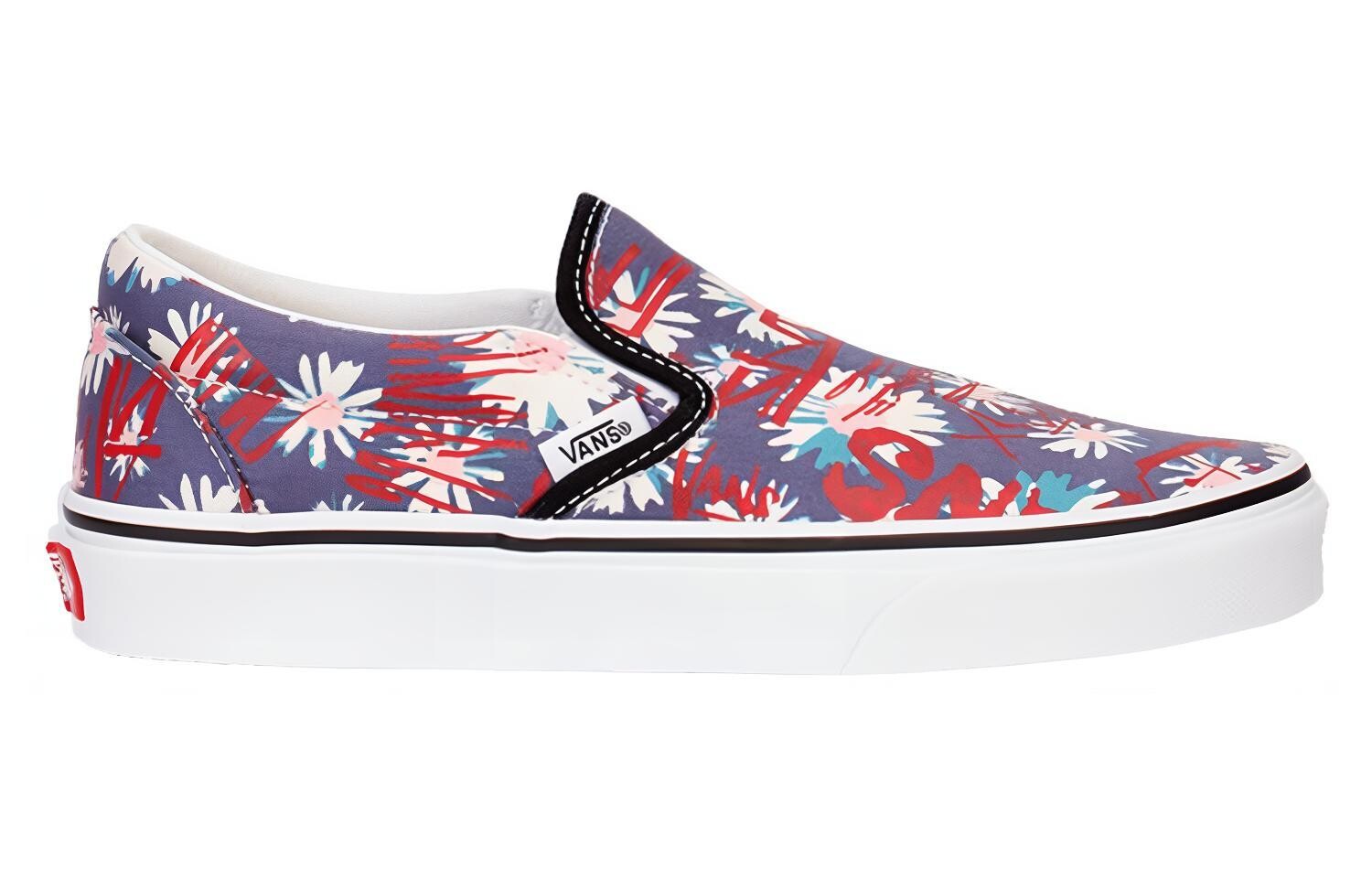 Классические кеды-лодочки «Floral» Vans, синий/красный — фото 2