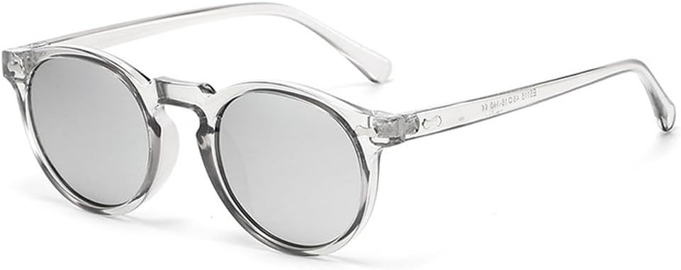 

Ретро круглые солнцезащитные очки для женщин, модные, с заклепками, защита от УФ-излучения UV400, для мужчин, панк, темно-зеленые солнцезащитные очки TKKTLLT, Grey Silver Mirror