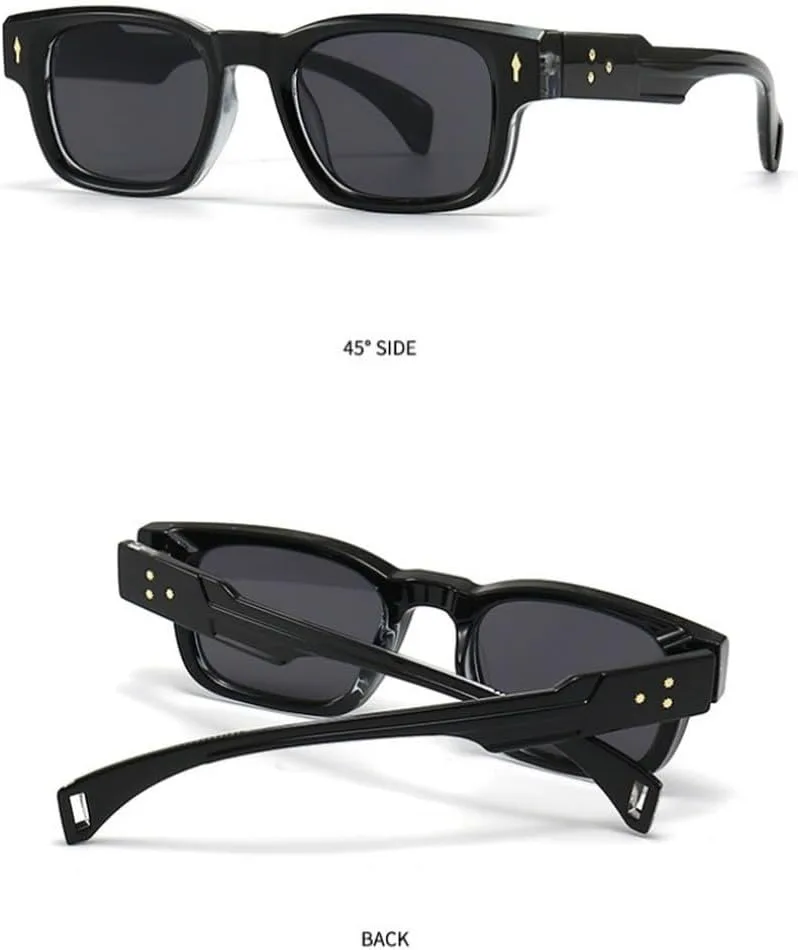 

Ретро-солнцезащитные очки квадратной формы для женщин, модные градиентные очки для мужчин, трендовые очки в стиле панк с заклепками GHVWYX, Black Leopard Grey