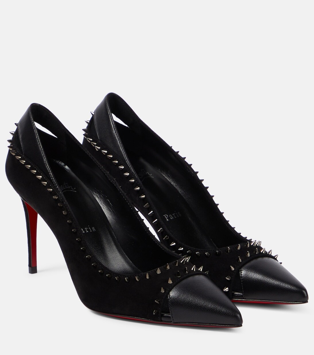Кожаные туфли duvette spikes 85 Christian Louboutin, черный