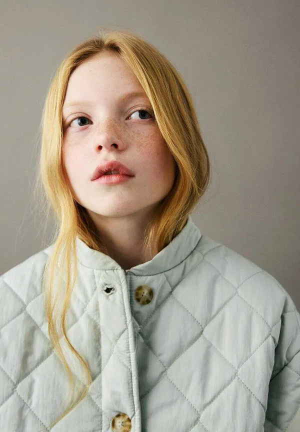 Детская зимняя куртка Mango Kids, Light Green — фото 2