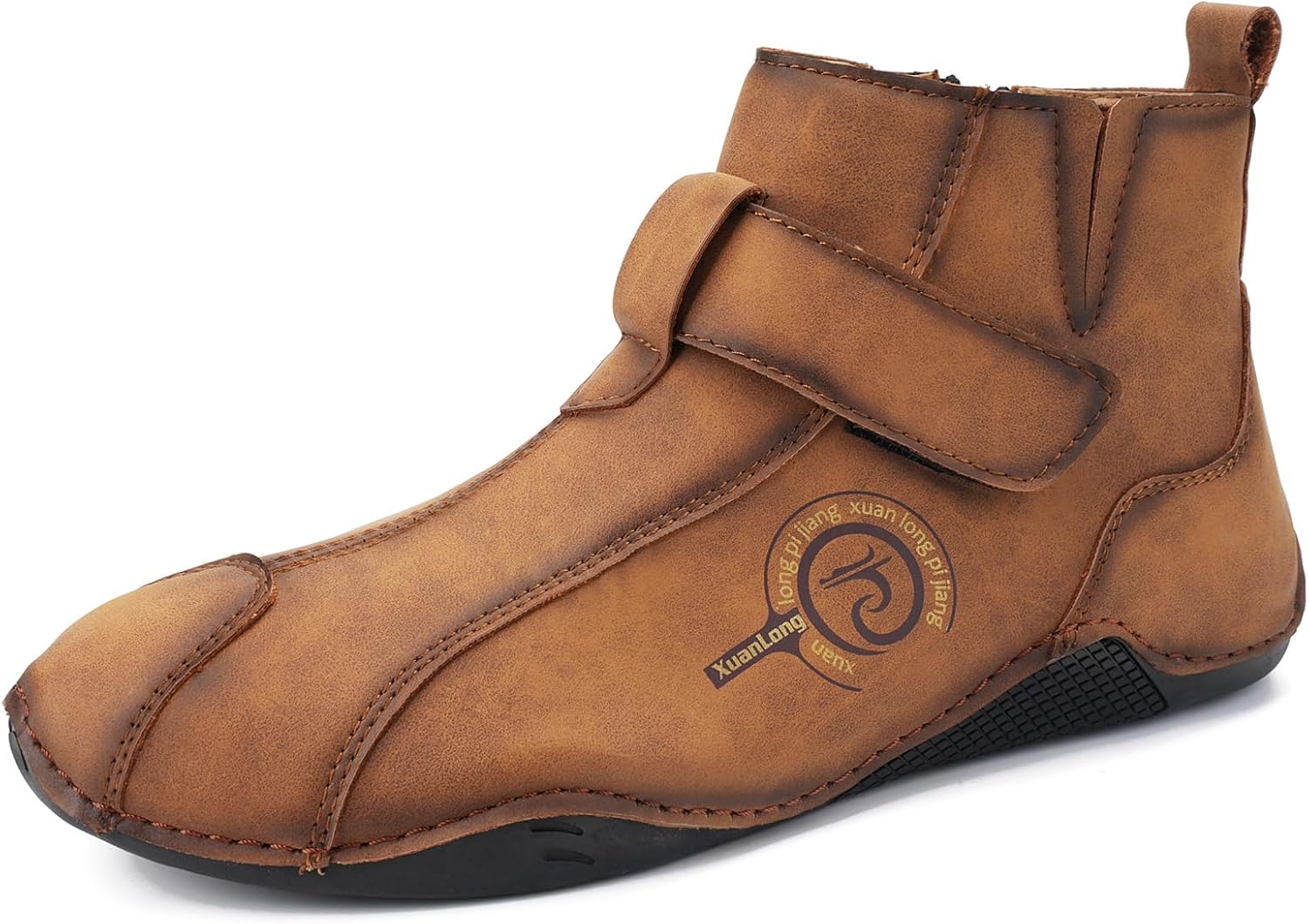 

Мужские итальянские водонепроницаемые кожаные ботинки-чукка Lossarye с боковой молнией, подкладкой из меха, удобные, с нескользящей подошвой, высокие ботинки для улицы, легкие, дышащие кроссовки для ходьбы, походов и вождения, коричневый